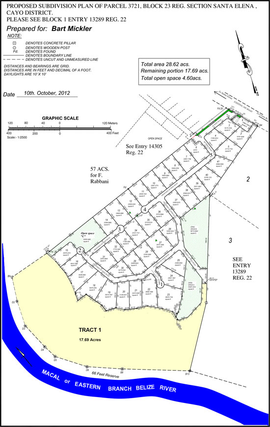 Belize River Front Survey Map